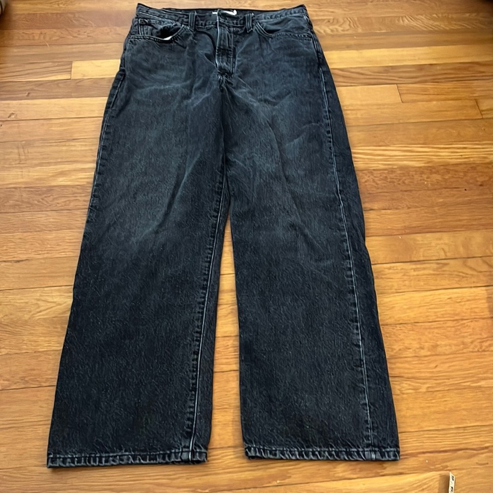 Levi's Wellthread Ribcage Straight Jean in Washed Black